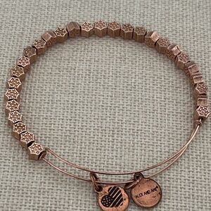 Alex and Ani Hexagonal Charm Bracelet in Rose Gold